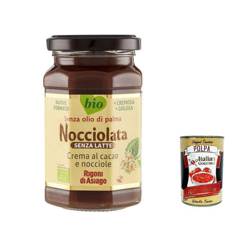 Rigoni di asiago Nocciolata - Milchfrei Haselnusscreme ohne Palmöl Nuss Nougat Creme ohne Palmöl Leckerer Brotaufstrich 12x250 g italienisch Original Pastasauce