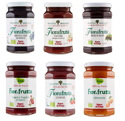 Rigoni di Asiago Testpaket Fiordifrutta BIO Brotaufstriche Konfitüre 6 x 250 g Konfitüren italienisch Original
