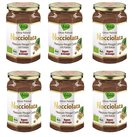 Rigoni di Asiago Nocciolata 6x 250 g, Nuss Nougat Creme, Haselnusscreme ohne Palmöl, Nuss Nougat Creme ohne Palmöl, Leckerer Brotaufstrich italienisch Original