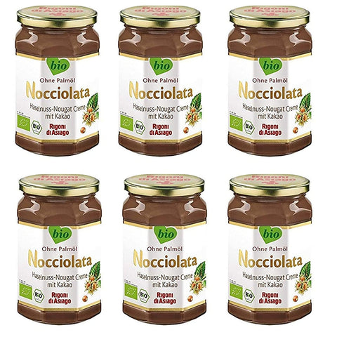 Rigoni di Asiago Nocciolata 6x 250 g, Nuss Nougat Creme, Haselnusscreme ohne Palmöl, Nuss Nougat Creme ohne Palmöl, Leckerer Brotaufstrich italienisch Original