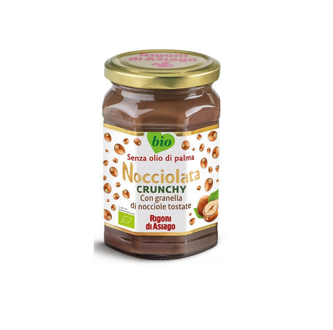 Rigoni di Asiago Schokoladenaufstrich Rigoni di Asiago Nocciolata Crunchy Haselnuss-Aufstrich Creme mit gehackten gerösteten Haselnüssen 270g 8001505005905
