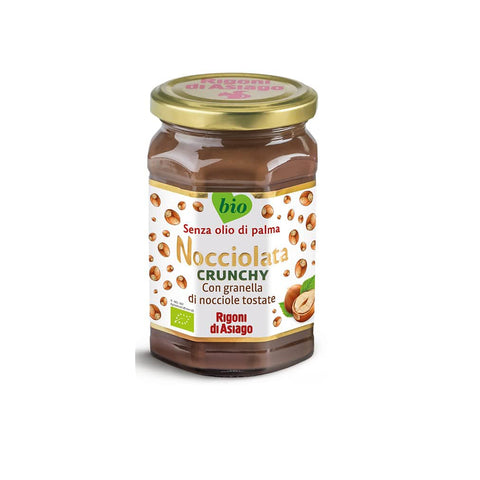 Rigoni di Asiago Nocciolata Crunchy Haselnuss-Aufstrich Creme mit gehackten gerösteten Haselnüssen 270g Original italienisch