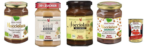Rigoni di asiago Schokoladenaufstrich Rigoni di Asiago - Testpaket Nocciolata, Milchfrei Bianca & Crunchy 3x 270g + 1x 250g | Nuss Nougat Creme | Haselnusscreme Nuss Nougat Creme | Brotaufstrich + Italian Gourmet Polpa 400gr 8052575090193