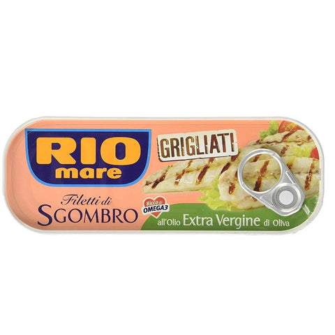 3x Rio Mare Filetti di Sgombro Grigliati all'Olio Extra Vergine di Oliva Gegrillte Makrelenfilets mit nativem Olivenöl extra 120 g reich an Omega 3 italienisch