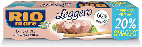 Rio Mare Tonno Leggero Thunfisch konserven mit etwas nativem Olivenöl extra Aus Italien 4x60g Original italienisch Feinkost