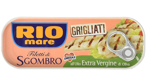 Rio Mare Filetti di Sgombro Grigliati all'Olio Extra Vergine di Oliva Gegrillte Makrelenfilets mit nativem Olivenöl extra 120 g reich an Omega 3 italienisch Original