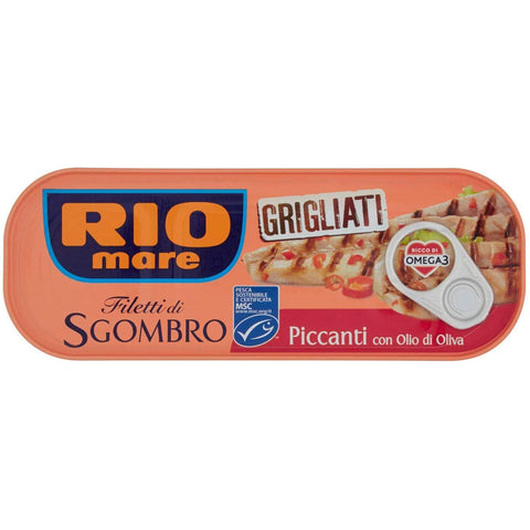 Rio Mare filetti di Sgombro scharf gegrillte Makrelenfilets mit Olivenöl 120 g 6x italienisch Original Fleischkonserve