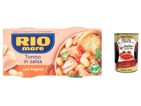 Rio Mare Fleisch, Geflügel & Wild 6x Rio Mare tonno e fagioli fertiggerichte Thunfisch Bohnen 2x160g Instant food + Italian Gourmet polpa 400g 8004030292109