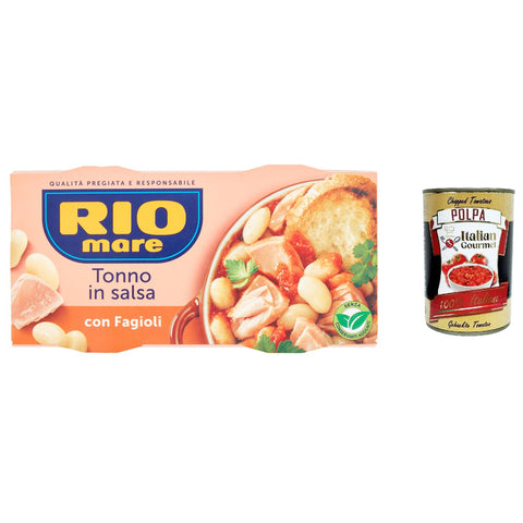 Rio Mare tonno e fagioli fertiggerichte Thunfisch Bohnen Instant food 2x160 g 6x italienisch Original Pastasauce + kostenlos polpa 400 g