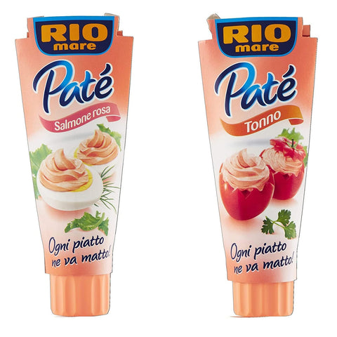 Rio Mare Testpaket Pate patè Tonno Thunfischcreme Salmone rosa Brotaufstrich Streichfähiges 3x100g Original italienisch Gebäck