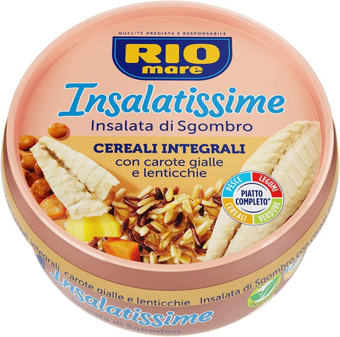 Rio Mare Hauptgerichte 6x Rio mare Insalatissime Integrale e Sgombro Vollkorn und Makrele mit Vollkornprodukten und Linsen 220g Fertiggerichte Frei von Konservierungsstoffen 8004030830295