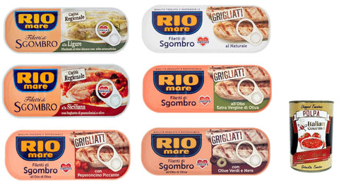 Rio Mare Koch- & Backzutaten Rio Mare Filetti di Sgombro grigliati Makrelenfilets 6x 120g reich an Omega 3 + Italian Gourmet polpa 400g 8004030623026