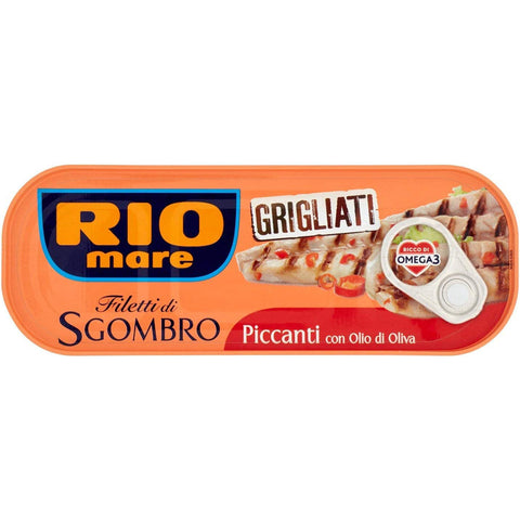 Rio Mare filetti di Sgombro scharf gegrillte Makrelenfilets mit Olivenöl 1x120g Original italienisch Feinkost