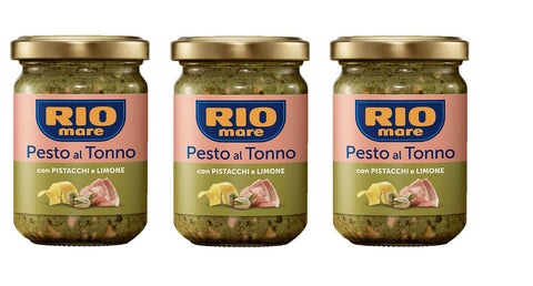 Rio Mare Pesto 3x Rio Mare Pesto al Tonno con Pistacchi e Limone Thunfischpesto mit Pistazien und Zitrone 130g 8004030506077