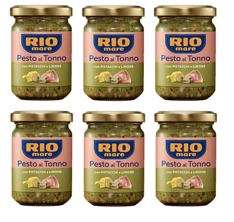Rio Mare Pesto 6x Rio Mare Pesto al Tonno con Pistacchi e Limone Thunfischpesto mit Pistazien und Zitrone 130g 8004030506077