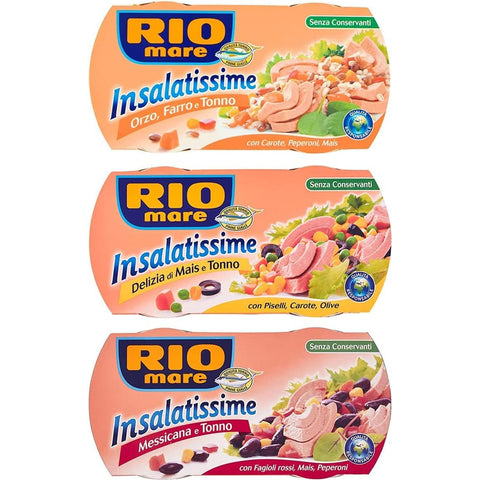 Rio Mare Saucen & Marinaden Rio Mare Insalatissime testpaket Insalatissime Delizia di Mais e Tonno Pinne Gialle Insalatissime alla Messicana e Tonno 2 x 160g italienisch Original 8004030830196