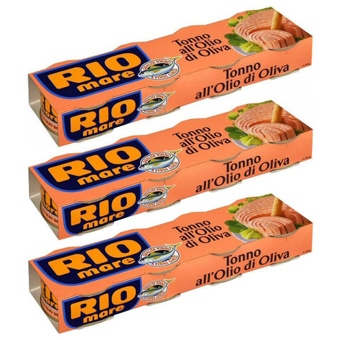 Rio Mare Set of 12 Cans of Tuna Fish in Olive Oil, Yellowfin Tuna Quality * Pack of 12 1x80g Original italienisch Feinkost