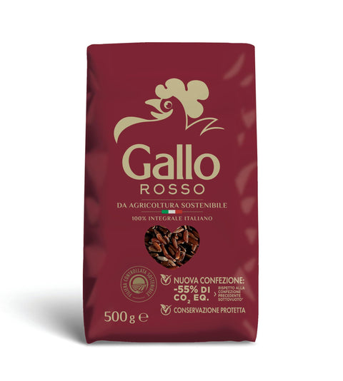 Riso Gallo Vollkornrot aus nachhaltiger Landwirtschaft guter und vielseitiger Reis Faserquelle Parboiled Methode Kochen 12 500 g italienisch Original