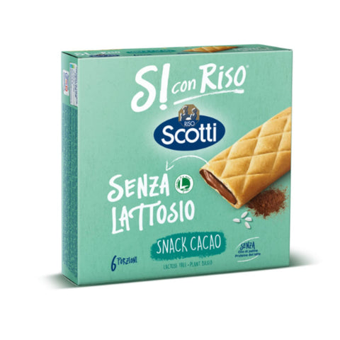Riso Scotti Doppelkekse Riegel Scotti Si mit Reis gefüllt mit Kakao, 150 g, 6 Stück, laktosefrei 8001860185038