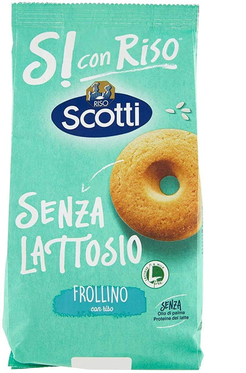 Riso Scotti Kekse 3x Riso Scotti Frollino con riso senza lattosio Shortbread Kekse mit Reis laktosefrei 350g biscuits cookies 100% italienische Kekse 8001860210075