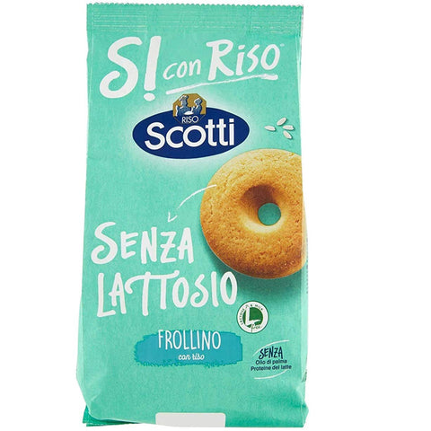 Riso Scotti Frollino con riso senza lattosio Shortbread Kekse mit Reis laktosefrei 350 g biscuits cookies 100% italienische Kekse italienisch Original