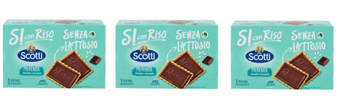 Riso Scotti Senza Lattosio Merenda Biscotto e Cioccolato Kekse mit dunkler Schokolade Laktosefrei Ohne Palmöl und ohne 8x25g Original italienisch