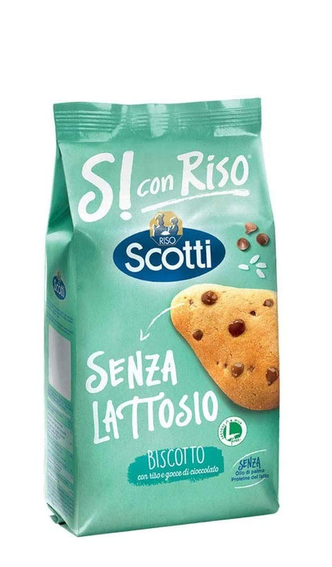 Riso Scotti Kekse 6x Riso Scotti Biscotti con riso e gocce di cioccolato senza lattosio Schokoladenkekse mit Reis laktosefrei 350g biscuits cookies 100% italienische Kekse 8001860210099
