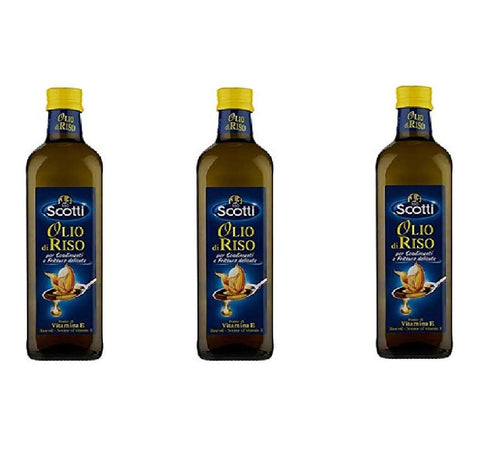 Riso Scotti Öl 3x Scotti Olio di riso 750 ml öl Reisöl für Gewürze flasche zartes Öl 8001860500008
