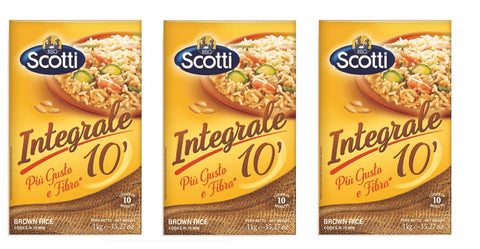 Riso Scotti Reis 3x Riso scotti Integrale superfeiner Reis Vollkorn 1 Kg Italienisch Parboiled brown rice 8001860190513