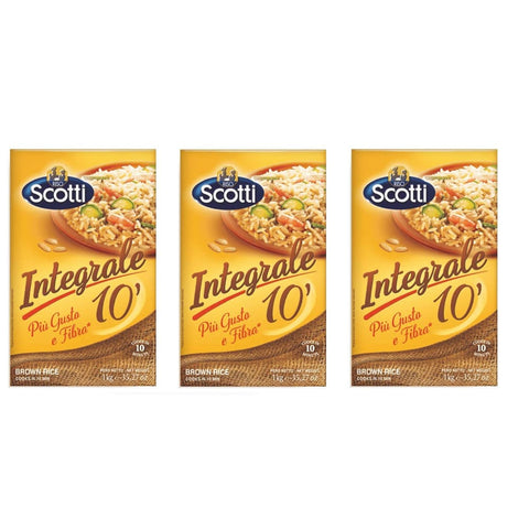 Riso Scotti Reis Riso Scotti Integrale superfeiner Reis Vollkorn 1 Kg Italienisch Parboiled brown rice Original 8001860190513