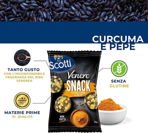 Riso Scotti Reis Riso Scotti Venere Snack Curcuma e Pepe  Kurkuma und Pepe 50g 8001860185052