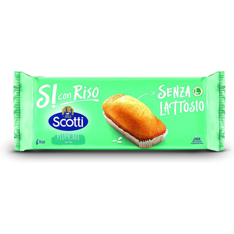Riso Scotti PlumCake con Riso Senza Lattosio Pflaumenkuchen mit Reis laktosefrei ( 6 x 31,7g ) 190g kuchen ohne Palmöl ohne Milchproteine 3x Original italienisch