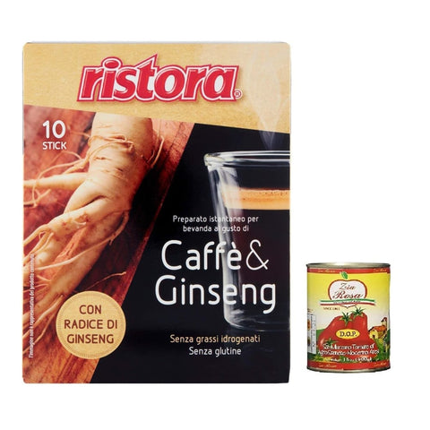 Ristora Instantkaffee Ristora Instant Ginseng & Kaffee Drink aus Italien! Zia Rosa DOP Pomodoro San Marzano Dose von 3x 100 g + 400g italienisch Original 8004990122478