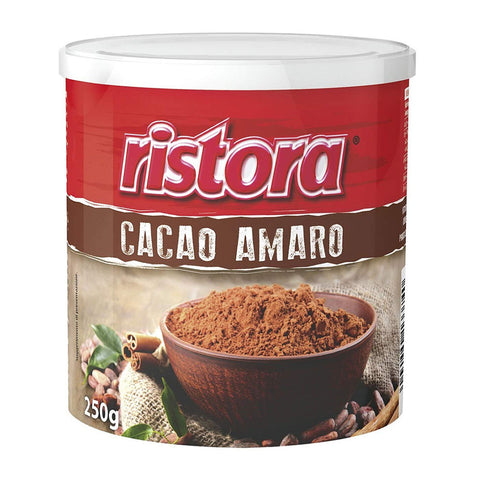 Ristora Cacao Amaro in polvere Ungesüßtes Kakaopulver bitterer Geschmack Gluten frei Schokolade 250 g italienisch Original
