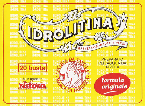 Ristora Idrolitina Erfrischungspulver für Mineralwasser 220 g zubereitetes Tischwasser 12x Original italienisch