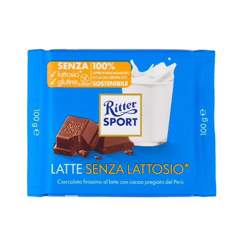Ritter sport tavoletta cioccolato 4x Ritter Sport Latte Senza Lattosio Vollmilchschokolade Laktosefrei 100gr