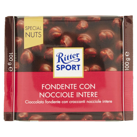 Ritter sport tavoletta cioccolato MHD 08/05/2025 Ritter Sport Dunkle Schokolade und ganze Haselnüsse 100g 4000417702005