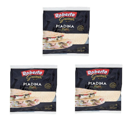 Roberto Brot 3x Roberto Piadina Gourmet Spessa  Dicke Gourmet-Piadina  350g 8003490047335