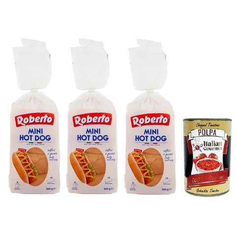 Roberto Brot & Backwaren Roberto Mini Hot Dog Brot,Packung mit 300 g,Jede Packung enthält 8 Hot Dog Buns Brot & Backwaren italienisch Original 8003490047533