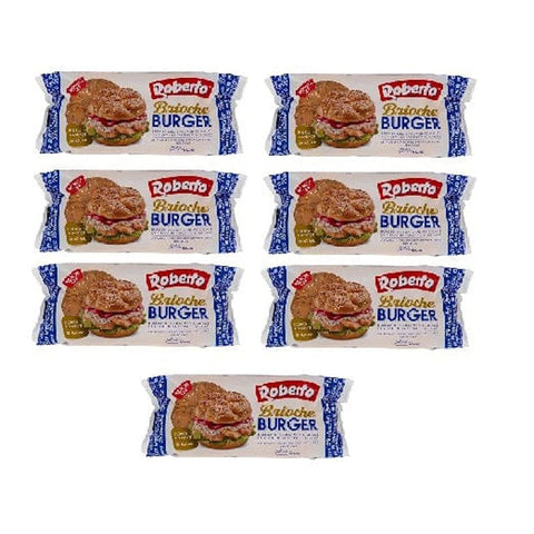 Roberto Knabberartikel Roberto Brioche Burger Brötchen weich & leicht süß Hamburger Buns mit Sesam & Mohn ideal für Burger 7x 300 g italienisch Original 8003490047977
