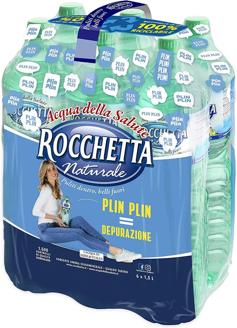 ROCCHETTA Stilles Wasser 12x Rocchetta Acqua Minerale Naturale Natürliches Mineralwasser PET 1,5Lt Italienisches Wasser 8009245001010