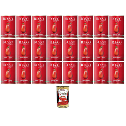 Rosso Gargano Pomodoro pelato di Puglia Geschälte Tomaten aus Apulien 24x400g Original italienisch Geschmorte Tomaten