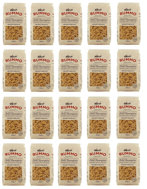 Rummo Abgepackte Gebäckstücke 20x Rummo Gnocchetti Sardi N°63 Pasta Lenta Lavorazione Teigwaren aus Hartweizengrieß Bronze-Zeichnung 500g 8008343200639