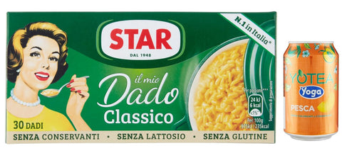 Rummo Brühe & Fond Rummo 8er-Pack Star Il Mio Dado Classico,Brühwürfel Brühe,Kartons mit 30 Würfeln + 1er-Pack Kostenlos Yoga Eistee Pfirsich 330ml Dose 8008343709668