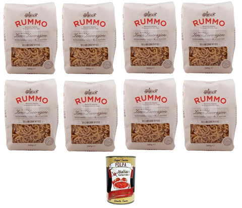Rummo Gramigna N°98 Pasta Lenta Lavorazione Teigwaren aus Hartweizengrieß Bronze Zeichnung 8x 500gr italienisch Original
