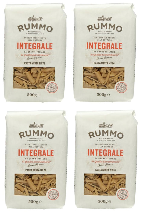 Rummo Internationale Nudeln 4er-Pack Rummo Pasta Mista Integrale N°74,Vollkornnudeln Nudeln Vollkorn Italienische Pasta 500g 8008343700740
