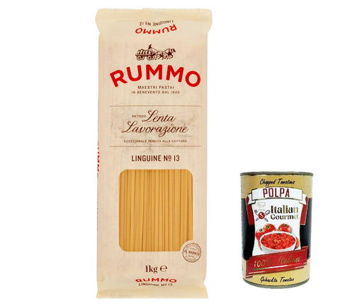 Rummo Internationale Nudeln 4x Rummo Linguine N. 13 Hartweizengrieß Pasta Italienische Nudeln 500g Packung + Italian Gourmet Polpa di Pomodoro 400g Dose 8008343230131