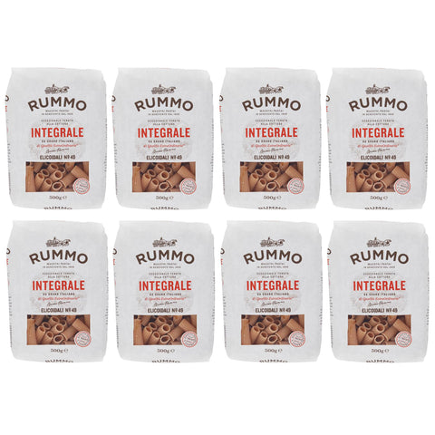 Rummo 8er Pack Pasta Integrale Elicoidali N°49, Vollkornnudeln Nudeln Vollkorn Italienische Pasta 1x500g Original italienisch