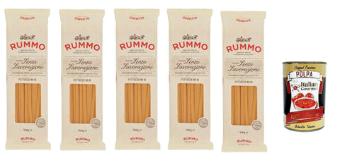 Rummo Internationale Nudeln Rummo Fettucce n° 15 Pasta Lenta Lavorazione Teigwaren aus Hartweizengrieß Bronze-Zeichnung 5x 500g + Italian Gourmet polpa 400g 8008343200158
