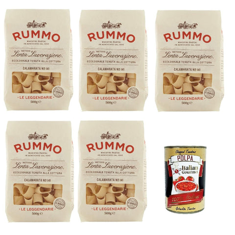 Rummo Le Leggendarie Calamarata 141 Pasta Lenta Lavorazione Teigwaren aus Hartweizengrieß Bronze Zeichnung 5x 500 g italienisch Original